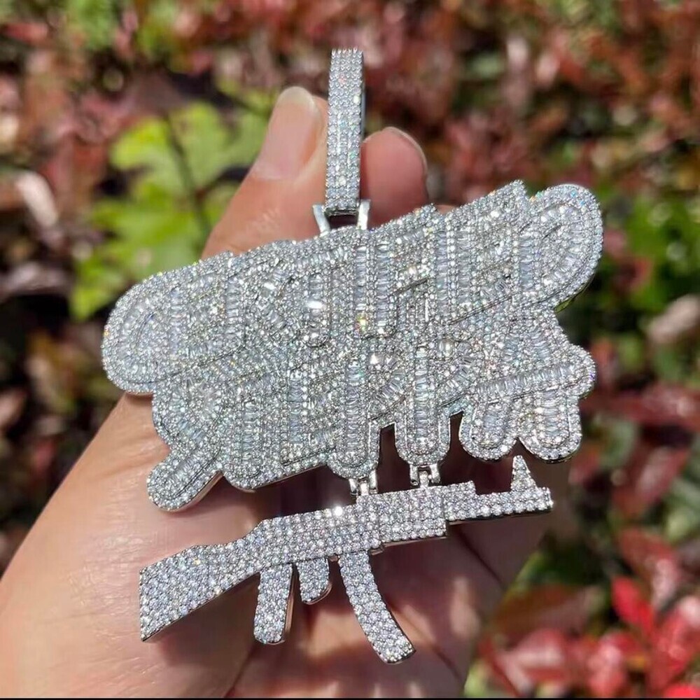 Iced Out Certified Steppa AK47 Pendant with 20inch Tennis Chain - Picture 3 of 5